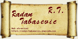 Radan Tabašević vizit kartica